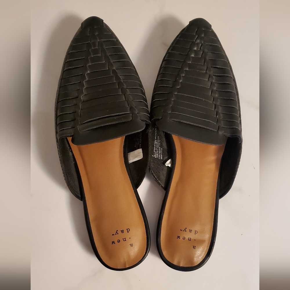 A New Day, Size 8, Black flat mules